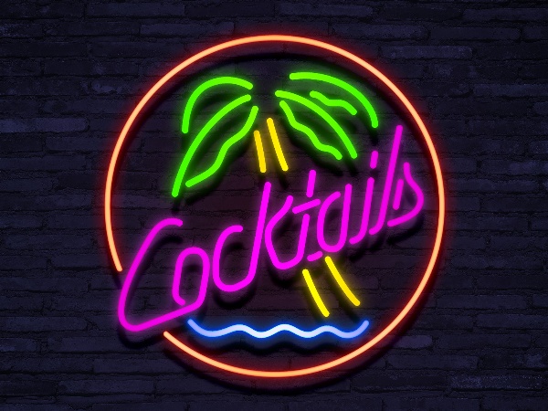 neon Cocktails Palmtree