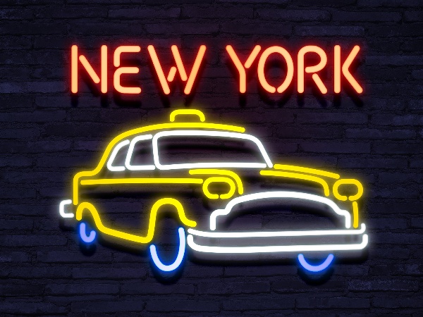 neon New York Cab